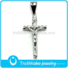 2015 Christ Simple Stainless Steel Cross High Quality Casting Silver Jesus Piece Pendant Chirstmas Gift For men